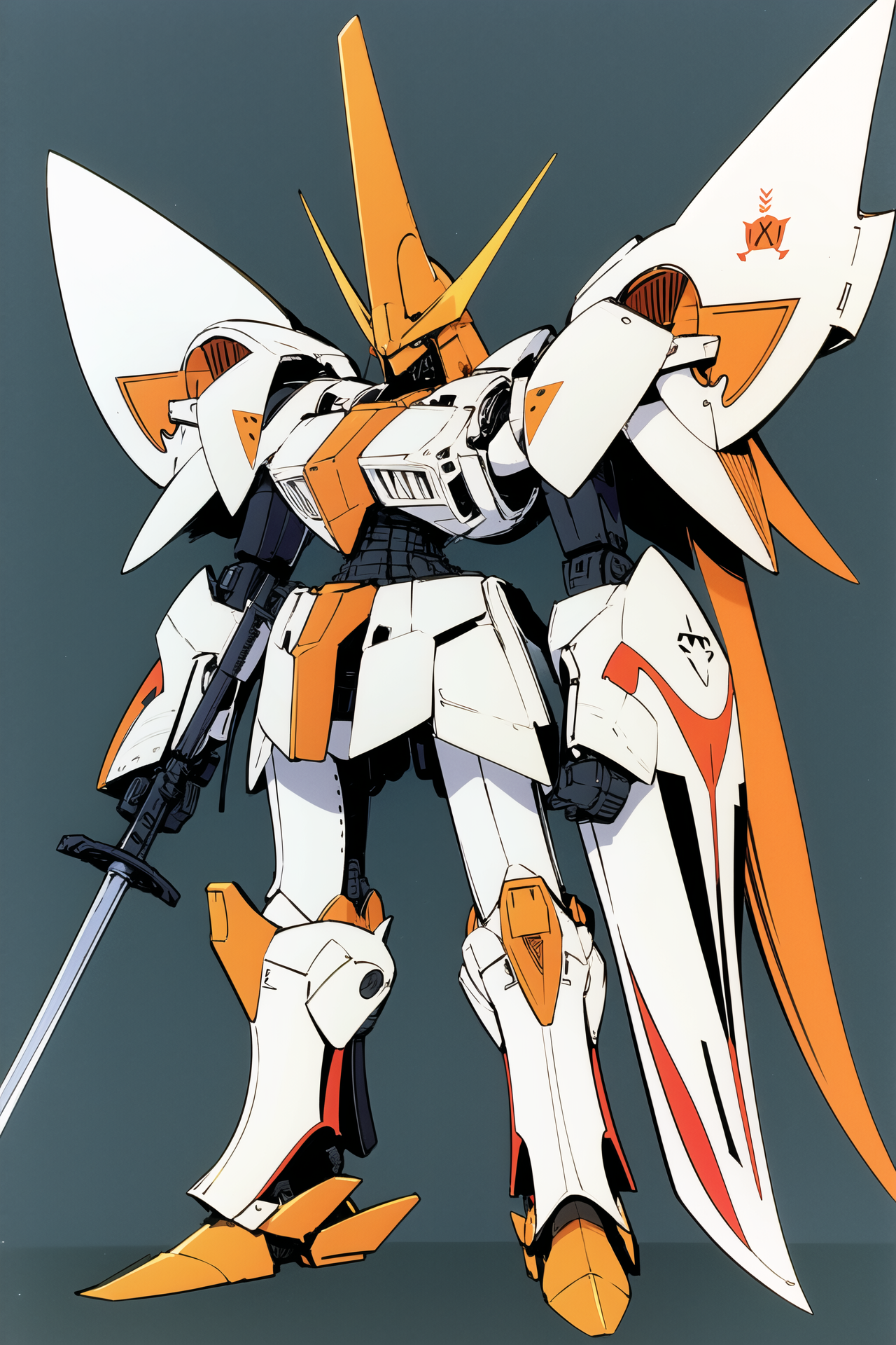 15660-1946544476-weapon, sword, no humans, robot, mecha, white background, solo, simple background, sheath, armor, standing, wings, sheathed, _lo.png